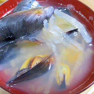 「大根」とムール貝の澄まし汁